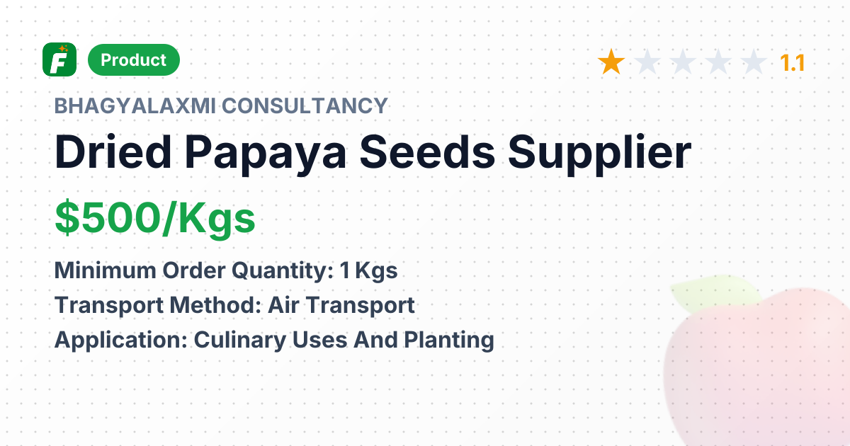 Dried Papaya Seeds – product summary card, no photo uploaded yet