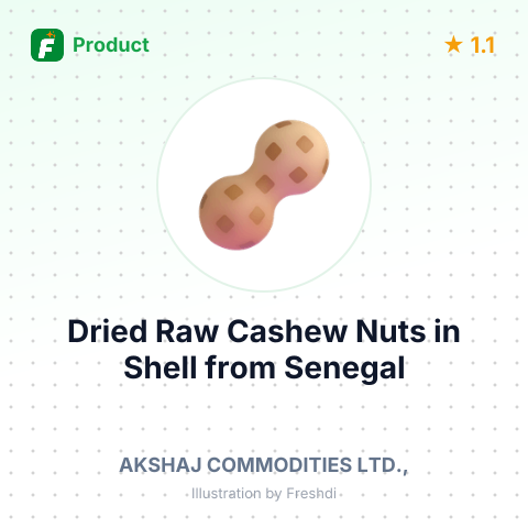 Dried Raw Cashew Nuts in Shell – summary card, no photo uploaded yet