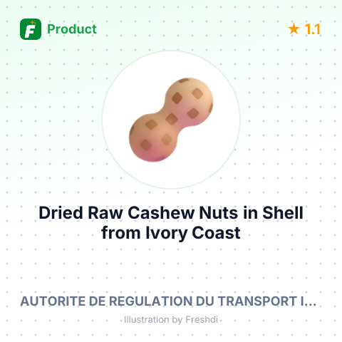 Dried Raw Cashew Nuts in Shell – summary card, no photo uploaded yet