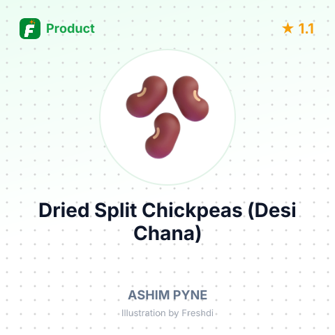 Dried Split Chickpeas (Desi Chana) – summary card, no photo uploaded yet