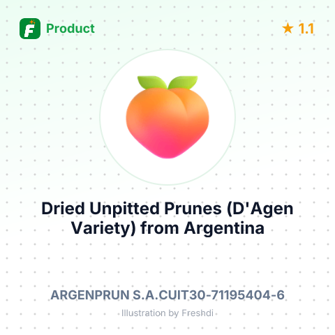 Dried Unpitted Prunes (D'Agen Variety) – product summary card, no photo uploaded yet