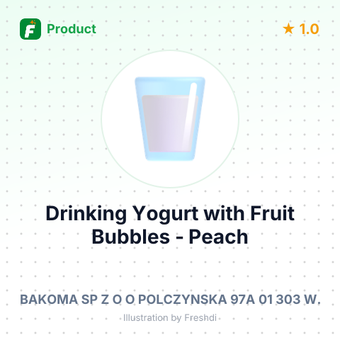 Drinking Yogurt with Fruit Bubbles - Peach Passion Fruit 210g – summary card, no photo uploaded yet
