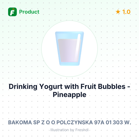 Drinking Yogurt with Fruit Bubbles - Pineapple Coconut 210g – product summary card, no photo uploaded yet