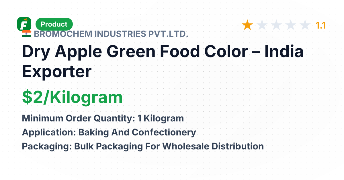 Dry Apple Green Food Color – product summary card, no photo uploaded yet