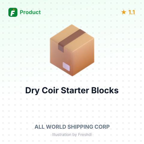 Dry Coir Starter Blocks – summary card, no photo uploaded yet