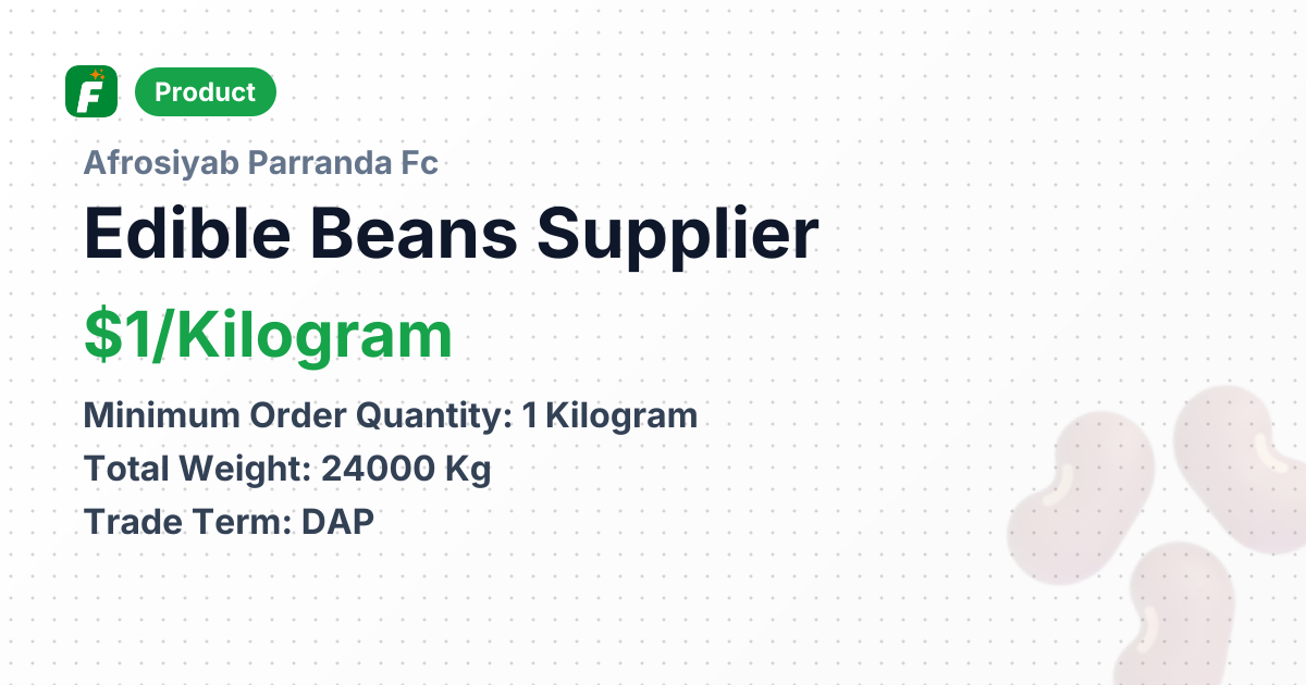 Edible Beans – product summary card, no photo uploaded yet