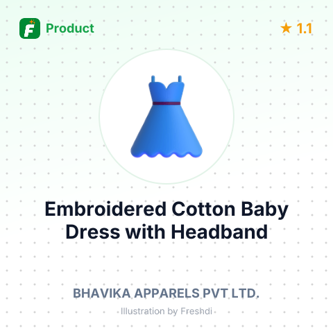 Embroidered Cotton Baby Dress with Headband – summary card, no photo uploaded yet