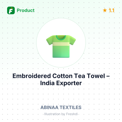 Embroidered Cotton Tea Towel – summary card, no photo uploaded yet