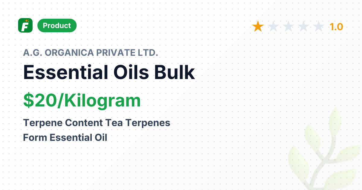 Essential Oils Containing Tea Terpenes – product summary card, no photo uploaded yet