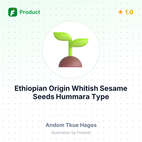 Ethiopian Origin Whitish Sesame Seeds Hummara Type – summary card, no photo uploaded yet