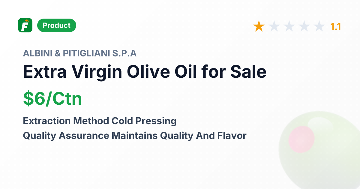 Extra Virgin Olive Oil – product summary card, no photo uploaded yet
