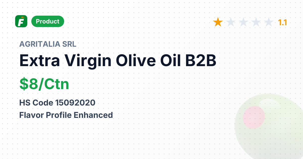 Extra Virgin Olive Oil Conventional – product summary card, no photo uploaded yet