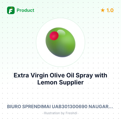 Extra Virgin Olive Oil Spray with Lemon – product summary card, no photo uploaded yet