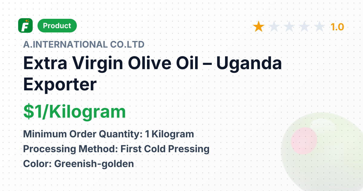 Extra Virgin Olive Oil – product summary card, no photo uploaded yet
