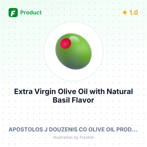 Extra Virgin Olive Oil with Natural Basil Flavor – summary card, no photo uploaded yet