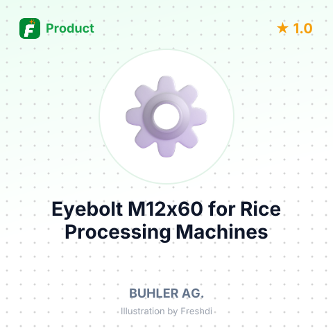 Eyebolt M12x60 for Rice Processing Machines – summary card, no photo uploaded yet
