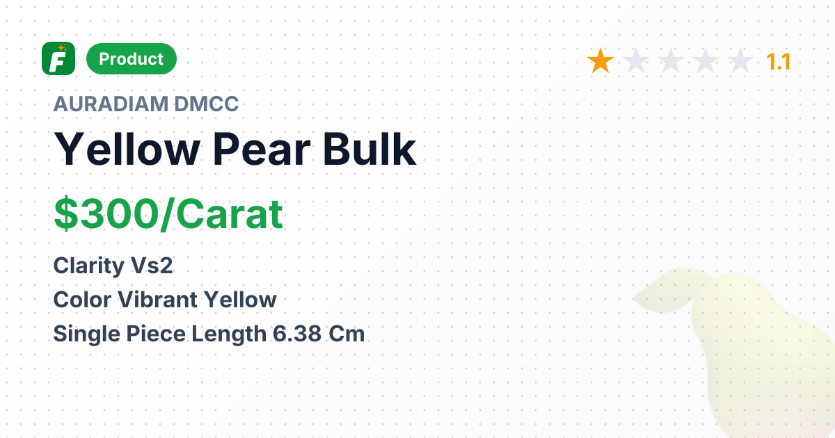 Fancy Cut Yellow Pear (VS2) – product summary card, no photo uploaded yet