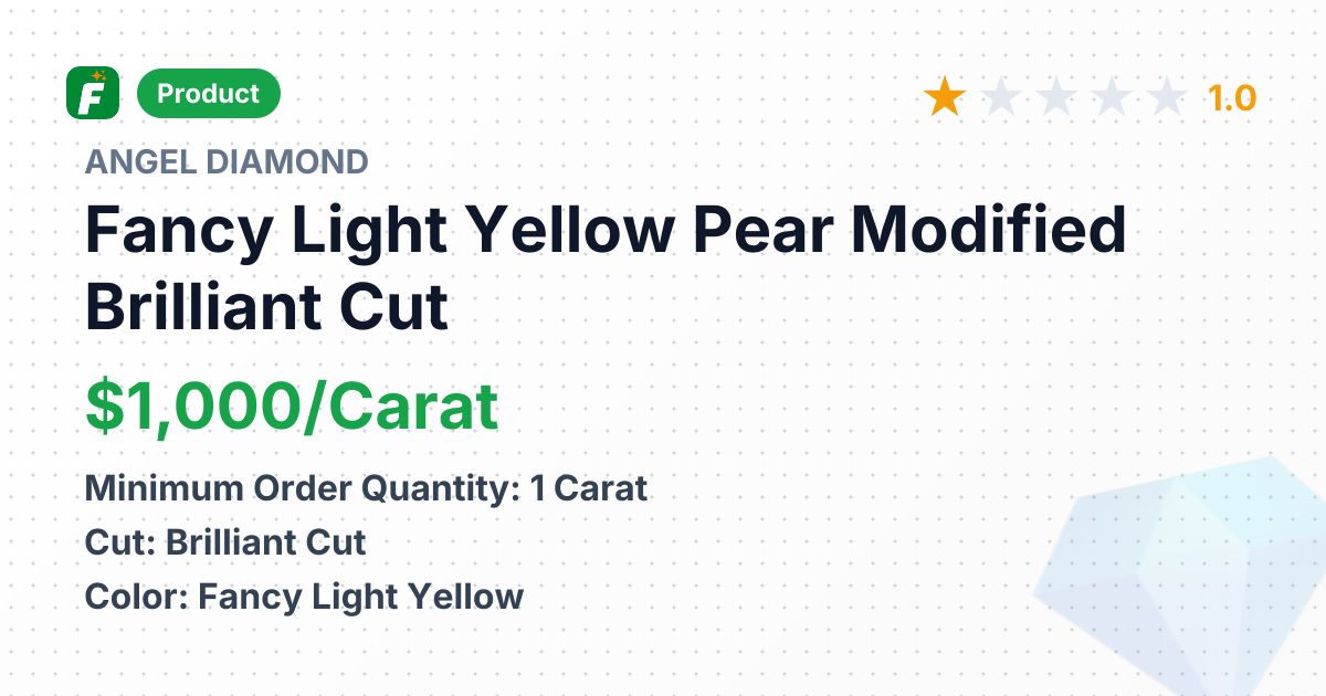 Fancy Light Yellow Pear Modified Brilliant Cut Diamond – product summary card, no photo uploaded yet
