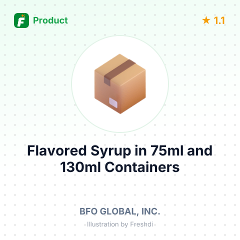 Flavored Syrup in 75ml and 130ml Containers – summary card, no photo uploaded yet