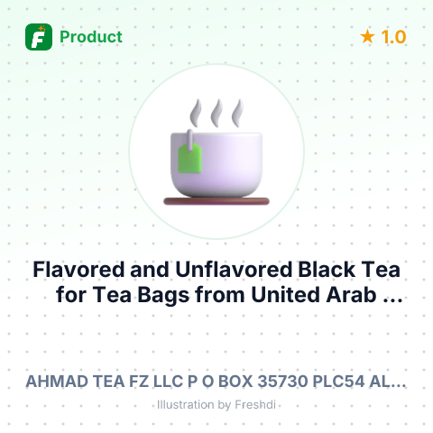 Flavored and Unflavored Black Tea for Tea Bags – summary card, no photo uploaded yet