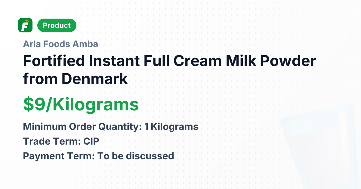 Fortified Instant Full Cream Milk Powder – product summary card, no photo uploaded yet