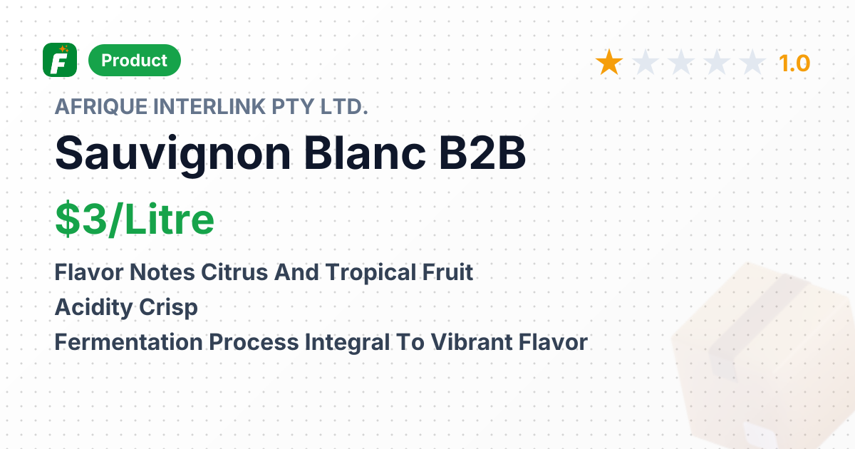 Franschhoek Cellar Sauvignon Blanc – product summary card, no photo uploaded yet