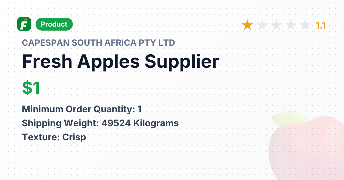 Fresh Apples – product summary card, no photo uploaded yet
