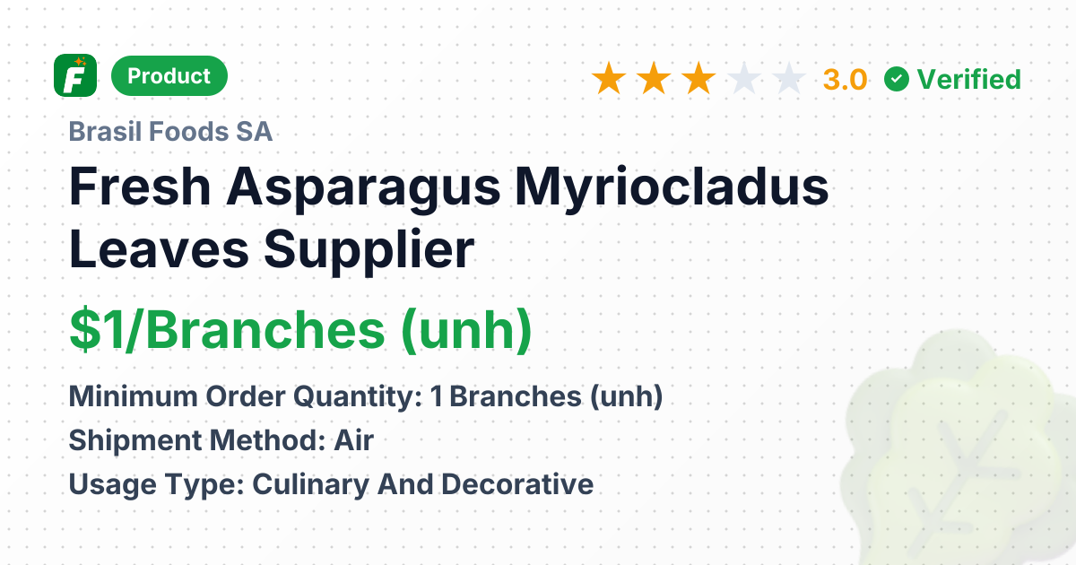 Fresh Asparagus Myriocladus Leaves – product summary card, no photo uploaded yet