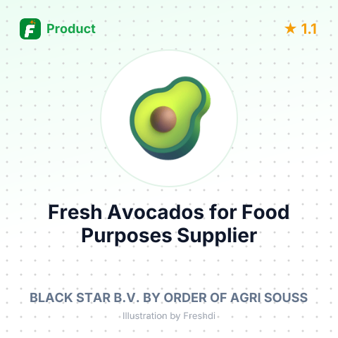 Fresh Avocados for Food Purposes – summary card, no photo uploaded yet
