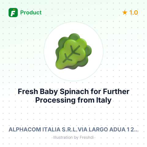 Fresh Baby Spinach for Further Processing – summary card, no photo uploaded yet