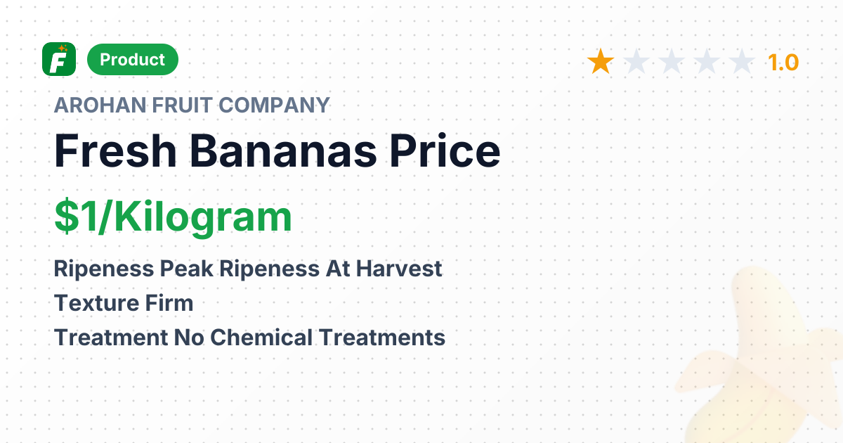 Fresh Bananas – product summary card, no photo uploaded yet