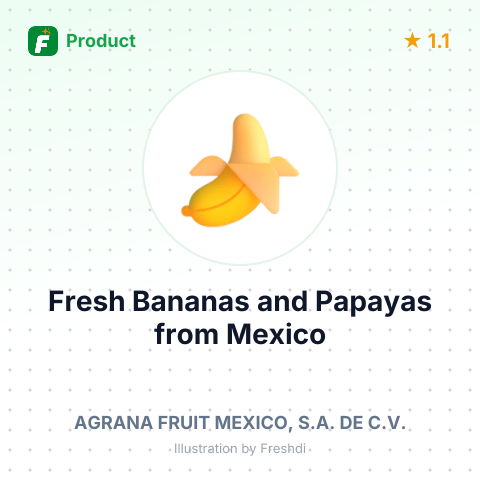 Fresh Bananas and Papayas – product summary card, no photo uploaded yet