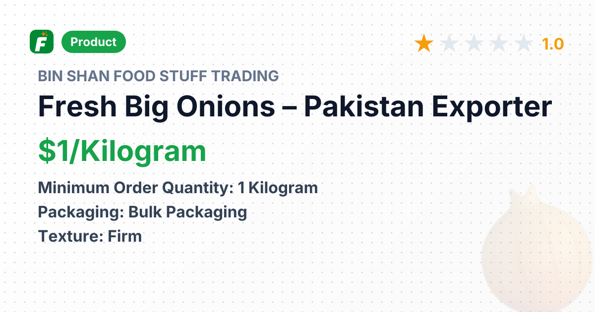Fresh Big Onions – product summary card, no photo uploaded yet