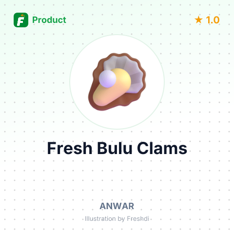 Fresh Bulu Clams – summary card, no photo uploaded yet