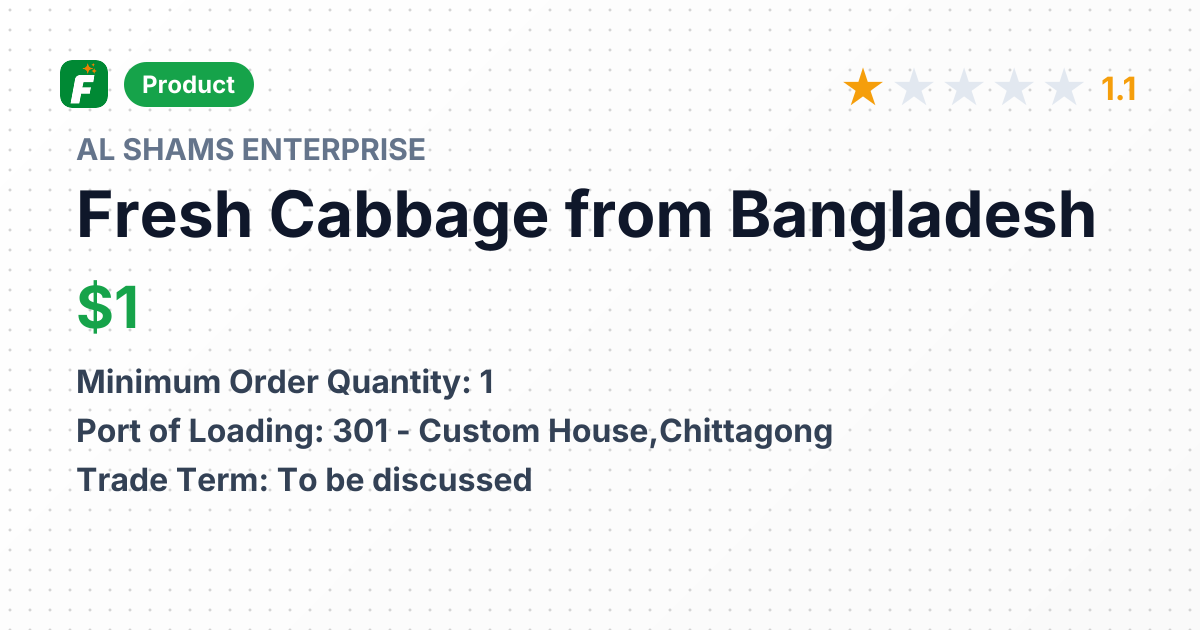 Fresh Cabbage – product summary card, no photo uploaded yet