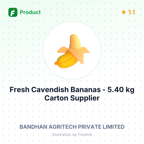 Fresh Cavendish Bananas - 5.40 kg Carton – summary card, no photo uploaded yet