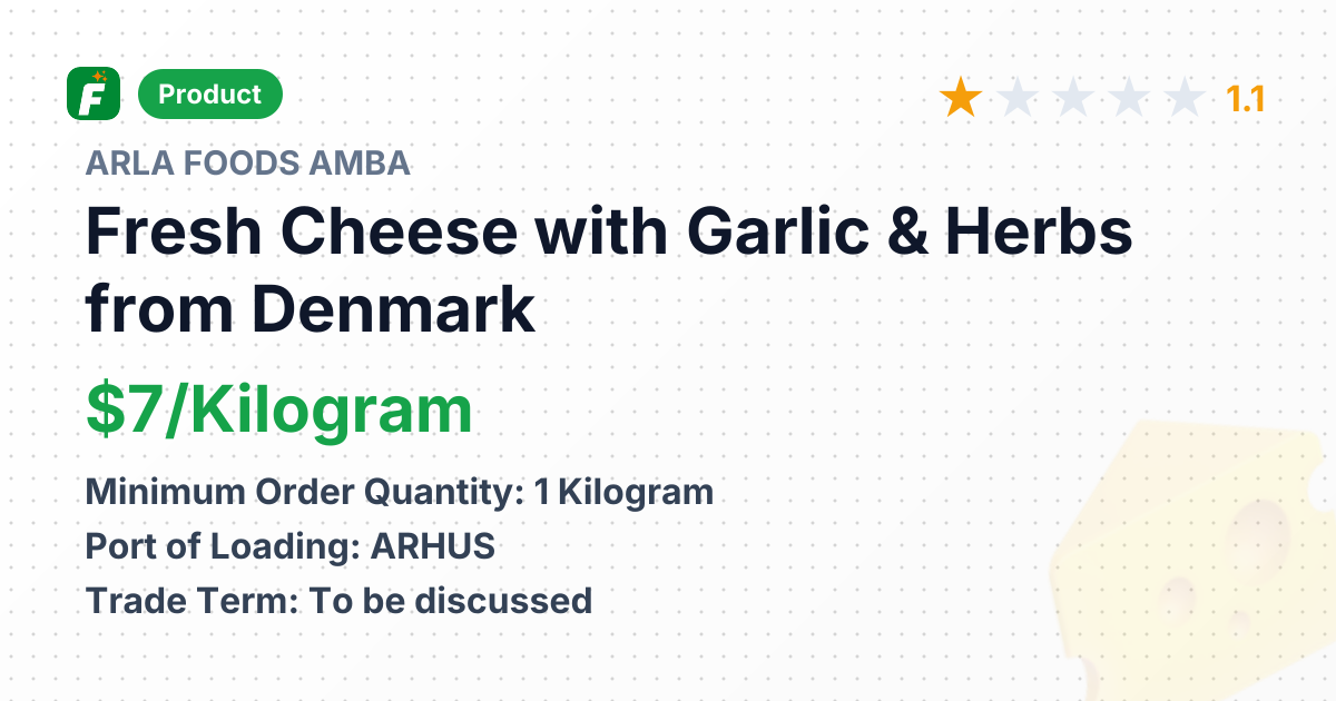 Fresh Cheese with Garlic & Herbs – product summary card, no photo uploaded yet