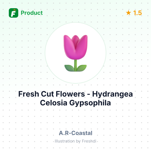 Fresh Cut Flowers - Hydrangea, Celosia, Gypsophila, Alstroemeria and Gerbera – summary card, no photo uploaded yet