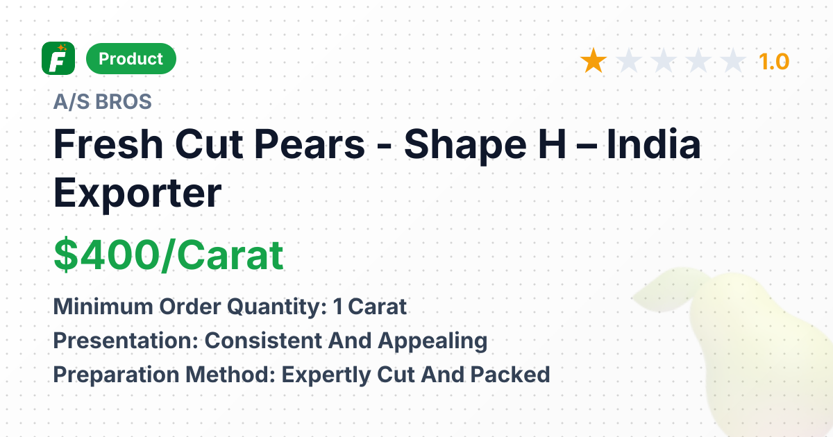 Fresh Cut Pears - Shape H – product summary card, no photo uploaded yet
