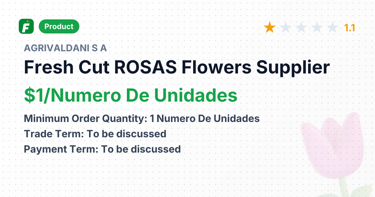 Fresh Cut ROSAS Flowers – product summary card, no photo uploaded yet