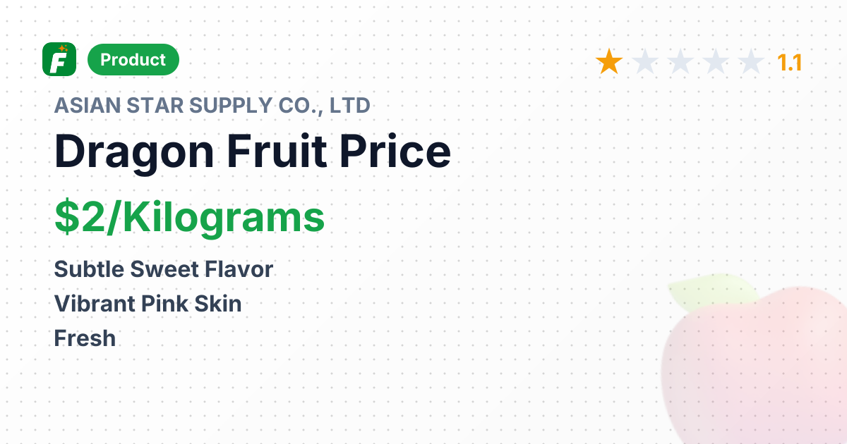 Fresh Dragon Fruit – product summary card, no photo uploaded yet