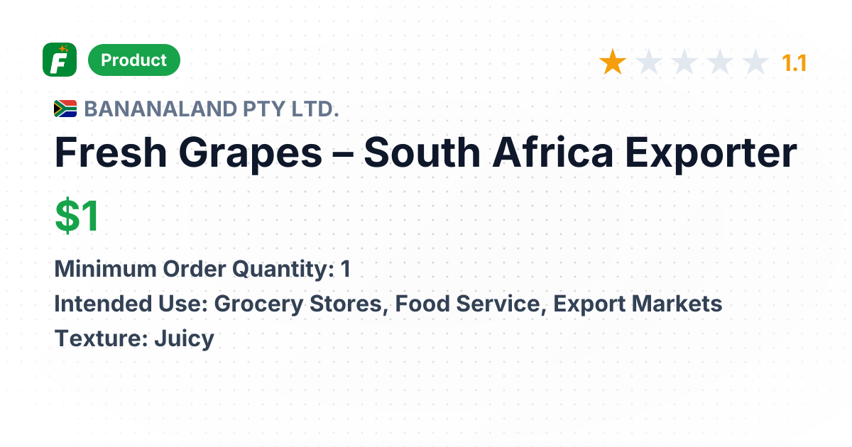 Fresh Grapes – product summary card, no photo uploaded yet
