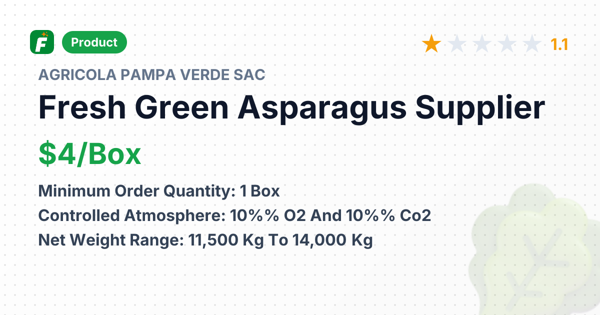 Fresh Green Asparagus – product summary card, no photo uploaded yet