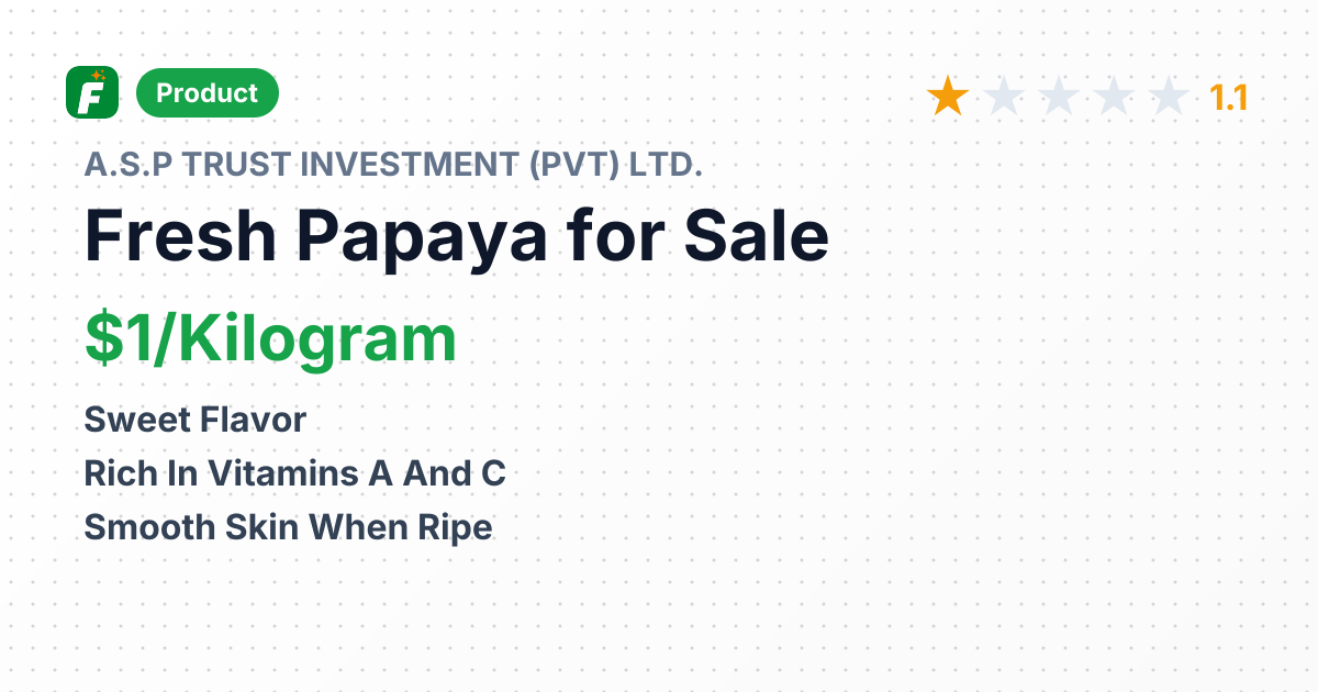 Fresh Green/Red Papaya – product summary card, no photo uploaded yet