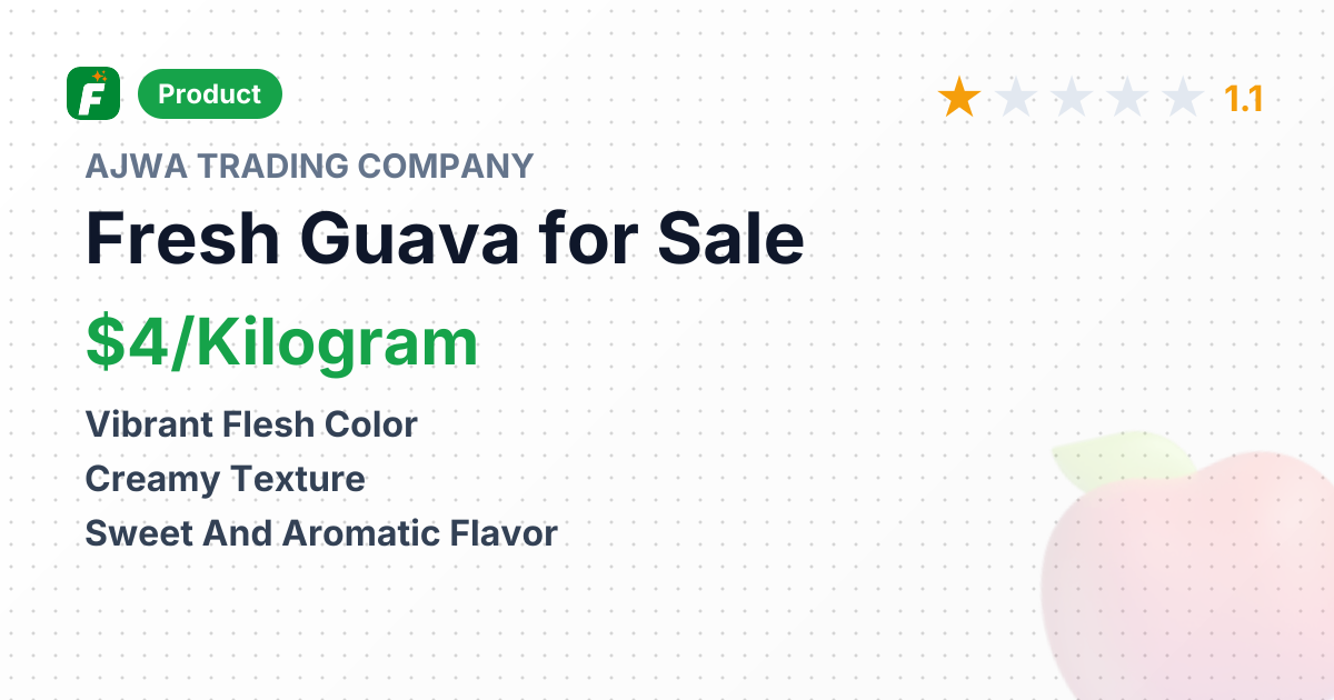Fresh Guava – product summary card, no photo uploaded yet