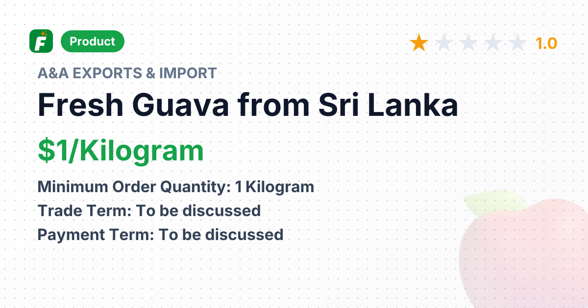 Fresh Guava – product summary card, no photo uploaded yet