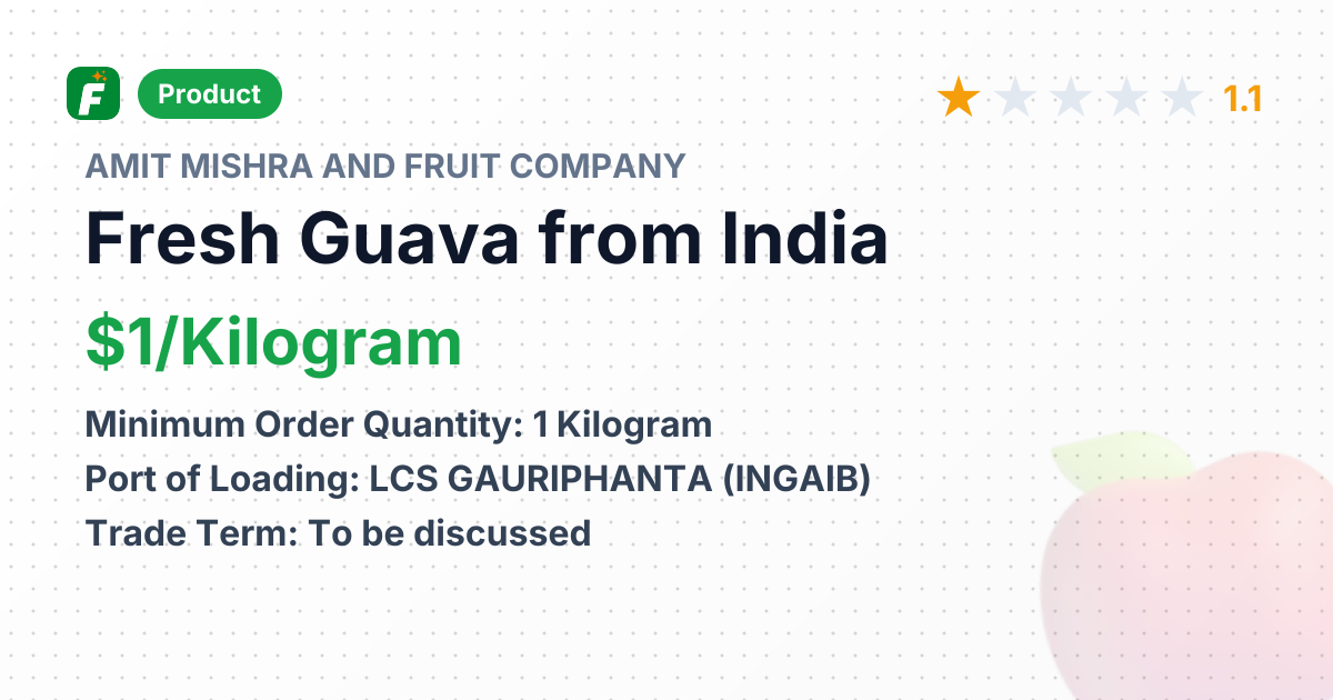 Fresh Guava – product summary card, no photo uploaded yet