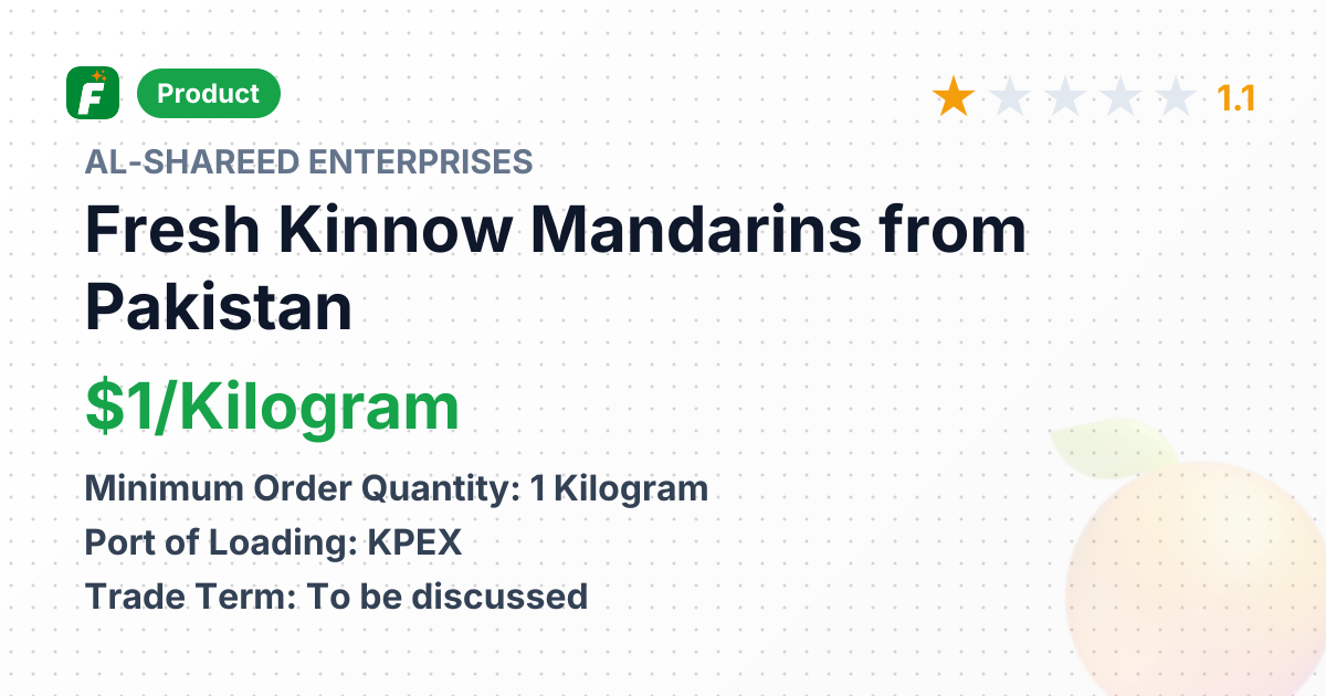 Fresh Kinnow Mandarins – product summary card, no photo uploaded yet