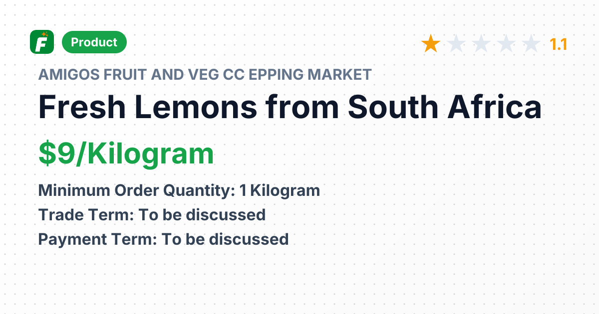 Fresh Lemons – product summary card, no photo uploaded yet