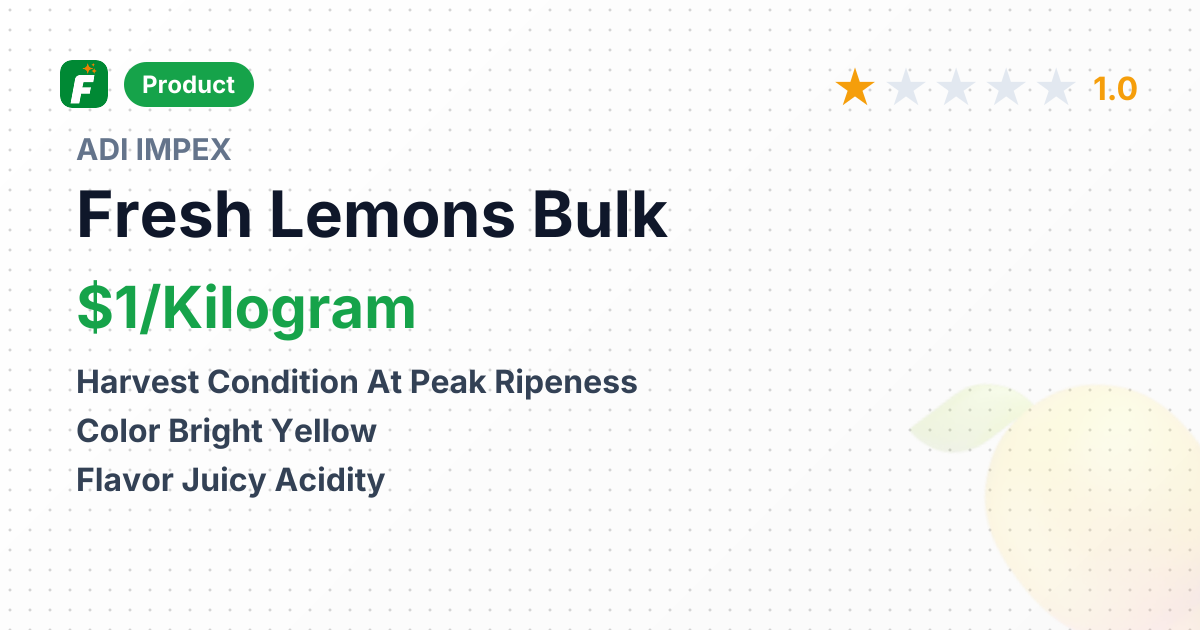 Fresh Lemons – product summary card, no photo uploaded yet